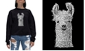 LA Pop Art Women's Word Art Crewneck Llama Sweatshirt